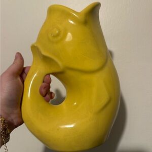 Sunny Yellow Fish-Shaped Vase